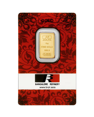 5 Gram 24KT 999 Gold Bar - BRPL