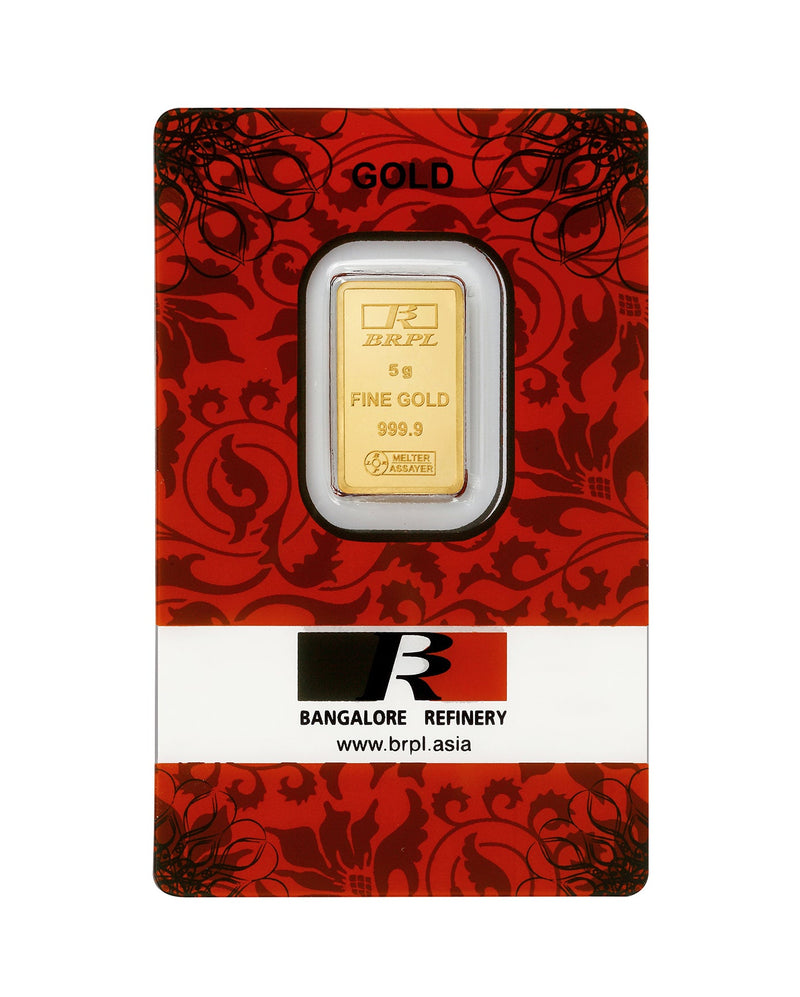 5 Gram 24KT 999 Gold Bar - BRPL