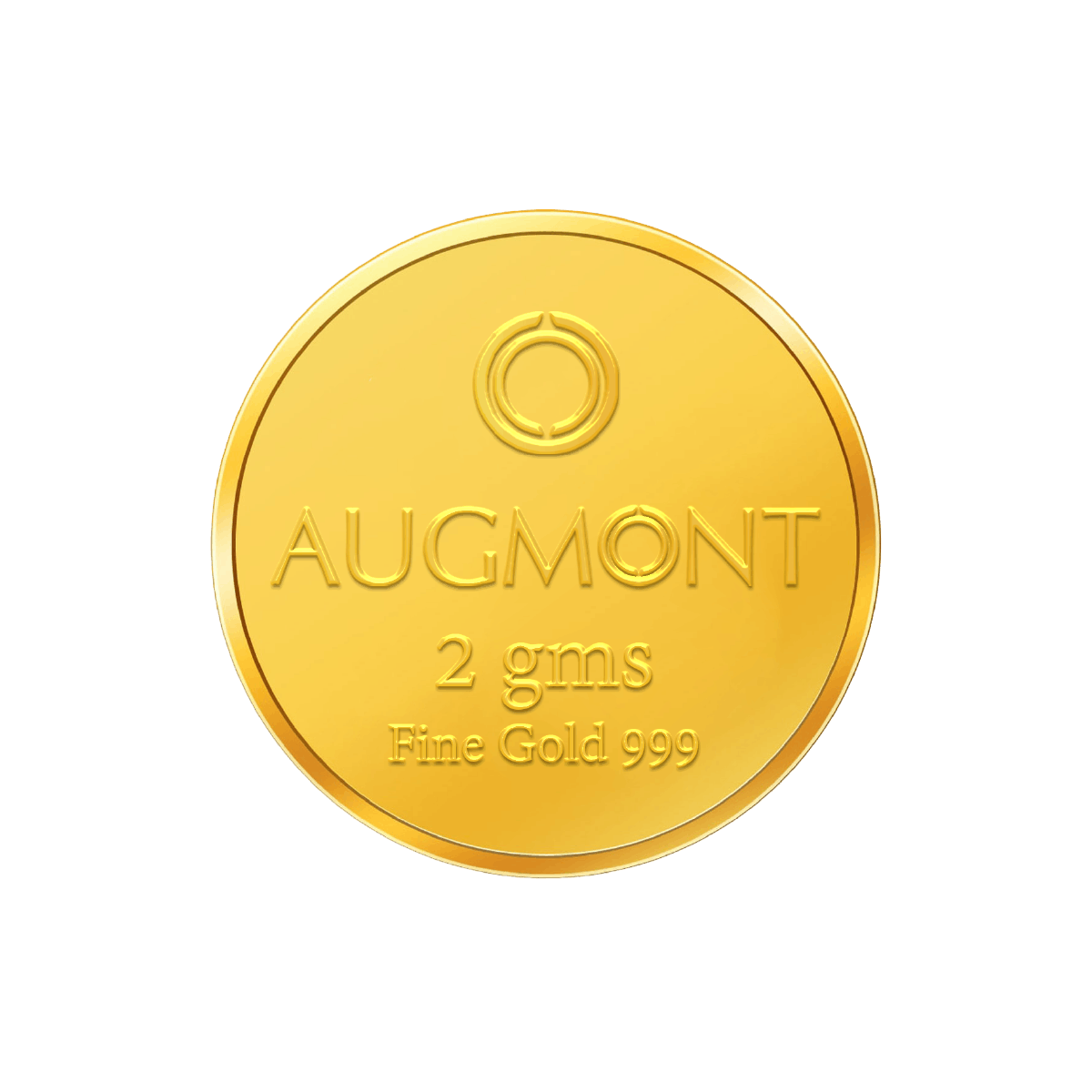 Augmont 2 gram 24K gold coin, 999 fine gold