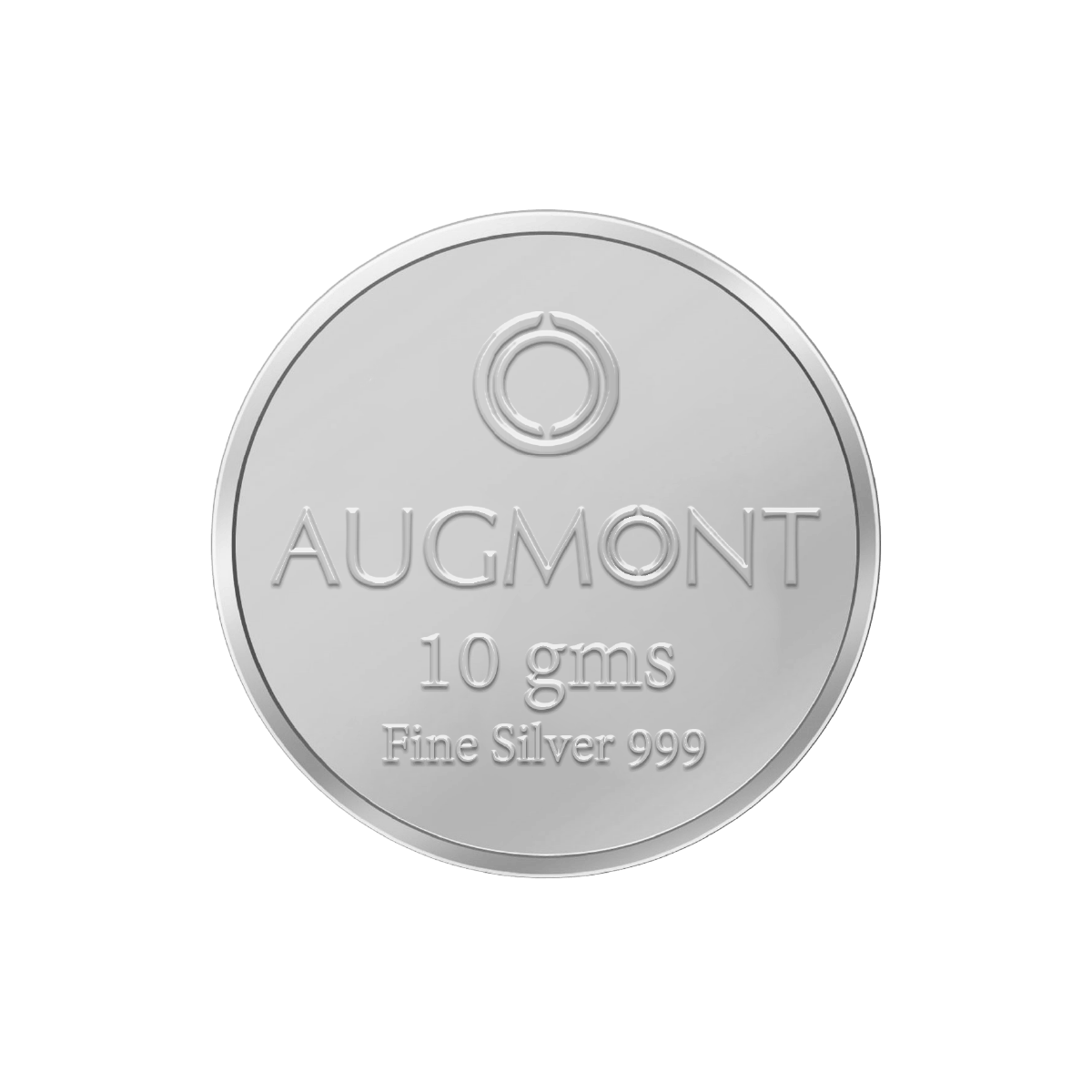 Augmont 10 gram fine silver coin, 999 purity